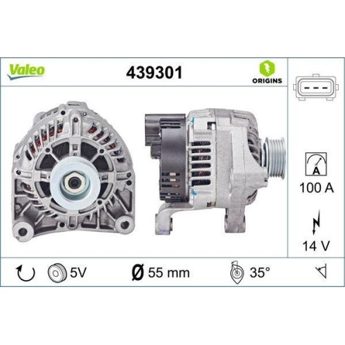 Generator Valeo 439301 Valeo Origins - New O.e. Technologie für Jaguar MG Rover