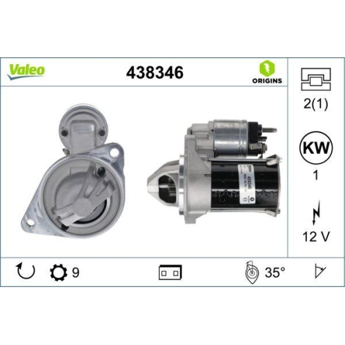 Starter Valeo 438346 Valeo Origins New Oe Technologie f&uuml;r Ford