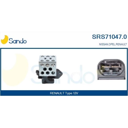 Vorwiderstand Elektromotor K&uuml;hlerl&uuml;fter Sando SRS71047.0 f&uuml;r Nissan Renault
