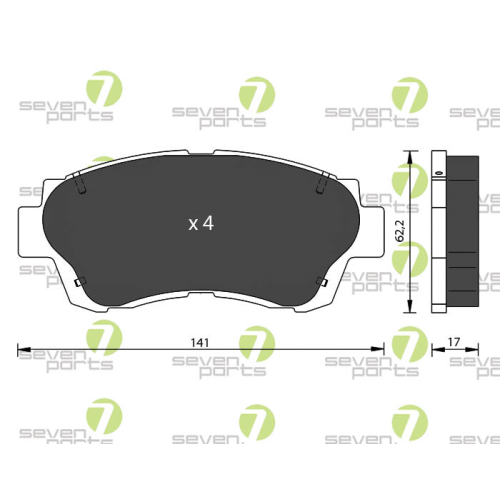 Bremsbelagsatz Scheibenbremse 7 Seven Parts SVP21170 für Lexus Toyota