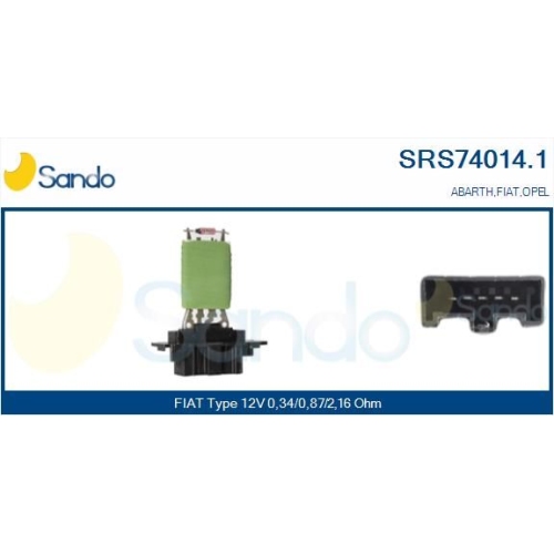 Widerstand Innenraumgebläse Sando SRS74014.1 für Fiat Opel Citroën/peugeot