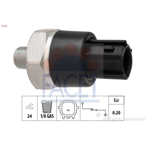 Oil Pressure Switch Facet 7.0166 Made In Italy - Oe Equivalent for Nissan Opel