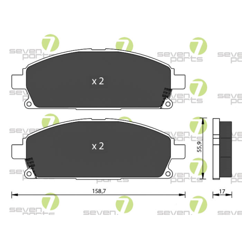 Bremsbelagsatz Scheibenbremse 7 Seven Parts SVP26841 f&uuml;r Infiniti Nissan