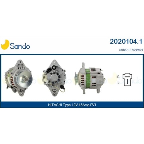 Generator Sando 2020104.1 f&uuml;r Mitsubishi Subaru Suzuki Hitachi Yanmar