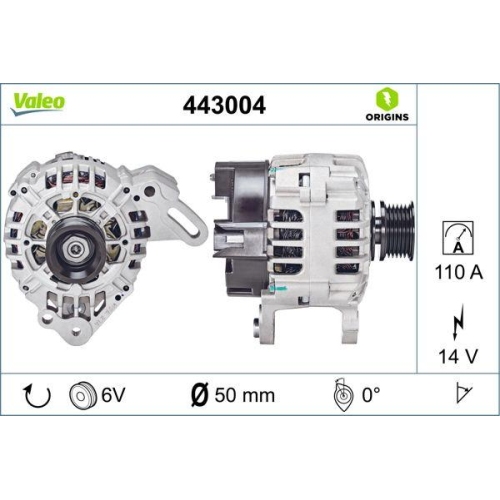 Generator Valeo 443004 Valeo Origins - New O.e. Technologie f&uuml;r Audi Seat Skoda