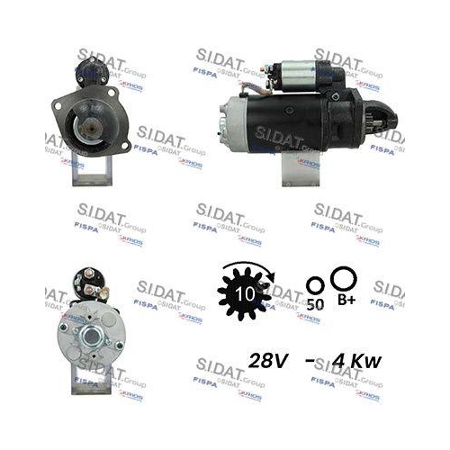 Starter Sidat S24BH0099A2 f&uuml;r Honda Iveco Massey Ferguson Perkins Caterpillar