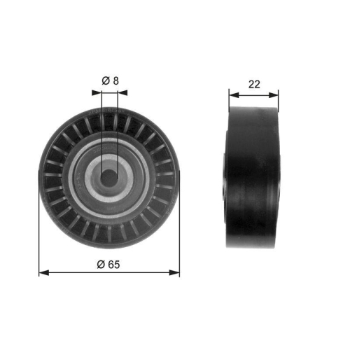 Umlenk /f&uuml;hrungsrolle Keilrippenriemen Gates T36258 Drivealign&trade; f&uuml;r
