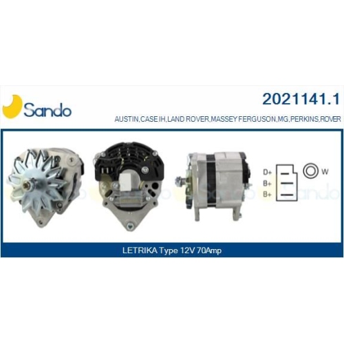 Generator Sando 2021141.1 für Ford Rover Massey Ferguson Perkins Land Rover