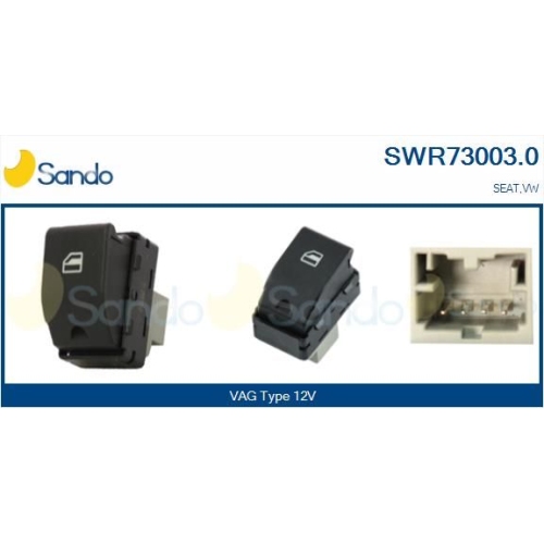 Schalter Fensterheber Sando SWR73003.0 f&uuml;r Vag Beifahrerseitig