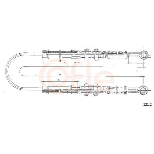 Seilzug Feststellbremse Cofle 121.2 für Fiat Hinten