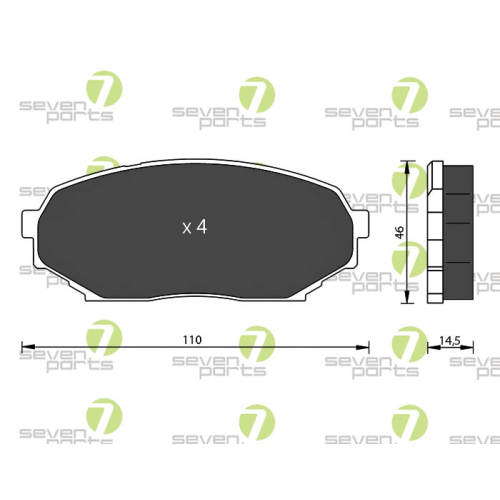 Bremsbelagsatz Scheibenbremse 7 Seven Parts SVP21280 f&uuml;r Mazda 1. Vorderachse