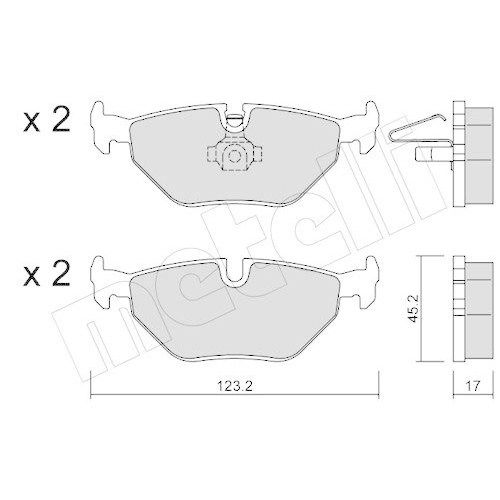 Bremsbelagsatz Scheibenbremse Metelli 22-0261-0 f&uuml;r Bmw Rover Saab Hinterachse
