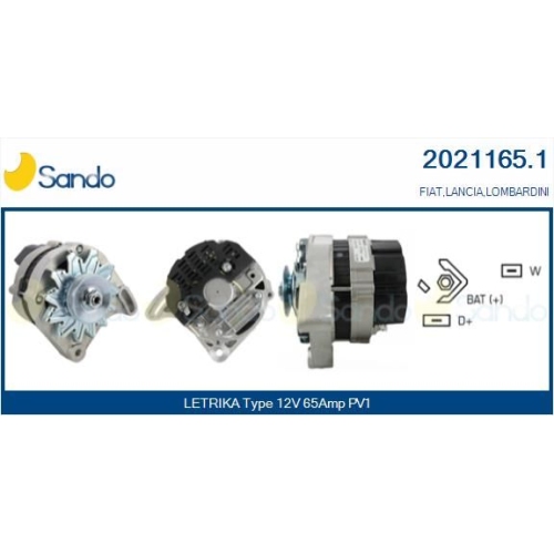 Generator Sando 2021165.1 f&uuml;r Volvo Lombardini