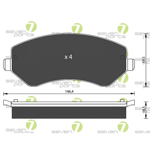 Bremsbelagsatz Scheibenbremse 7 Seven Parts SVP21290 f&uuml;r Chrysler Jeep