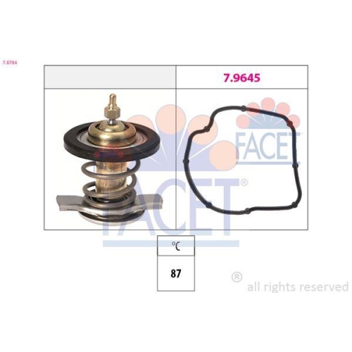 Thermostat K&uuml;hlmittel Facet 7.8784 Made In Italy - Oe Equivalent f&uuml;r Chrysler