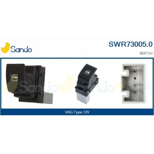 Schalter Fensterheber Sando SWR73005.0 für Vag Beifahrerseitig