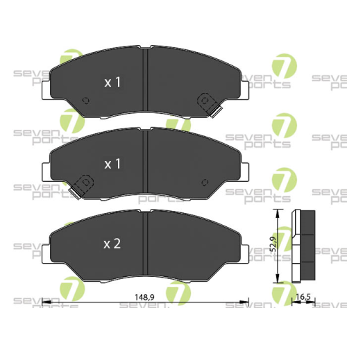 Bremsbelagsatz Scheibenbremse 7 Seven Parts SVP21440 für Kia 1. Vorderachse