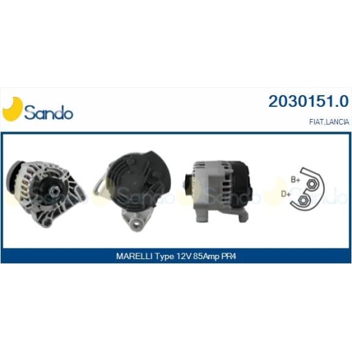 Generator Sando 2030151.0 f&uuml;r Fiat Mitsubishi Nissan