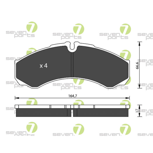 Bremsbelagsatz Scheibenbremse 7 Seven Parts SVP21480 f&uuml;r Iveco 1. Vorderachse