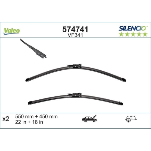 Wischblatt Valeo 574741 Silencio Flat Blade Set für Bmw Bmw (brilliance) Vorne