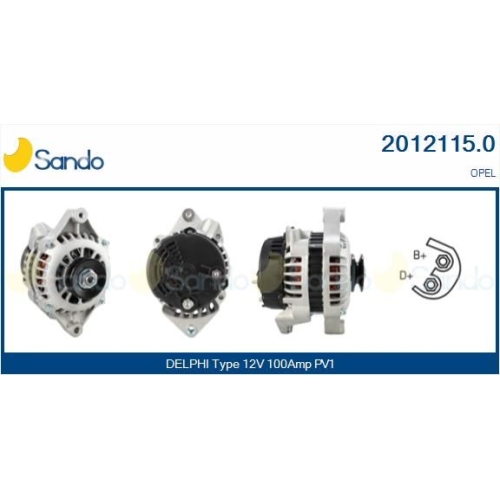 Generator Sando 2012115.0 f&uuml;r Opel