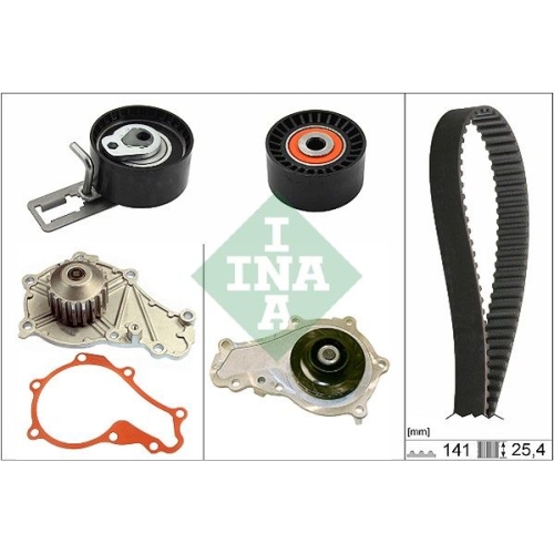 Wasserpumpe + Zahnriemensatz Ina 530 0612 30 f&uuml;r Citro&euml;n Fiat Ford Mazda Peugeot