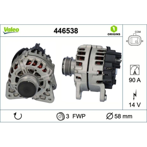 Generator Valeo 446538 Valeo Origins - New O.e. Technologie f&uuml;r Renault Dacia