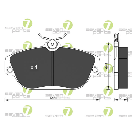 Bremsbelagsatz Scheibenbremse 7 Seven Parts SVP21490 für Volvo 1. Vorderachse