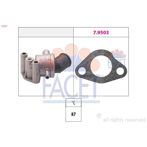 Thermostat K&uuml;hlmittel Facet 7.8107 Made In Italy - Oe Equivalent f&uuml;r Fiat Lancia
