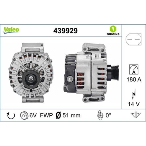 Generator Valeo 439929 Valeo Origins New Oe Technologie f&uuml;r Mercedes Benz