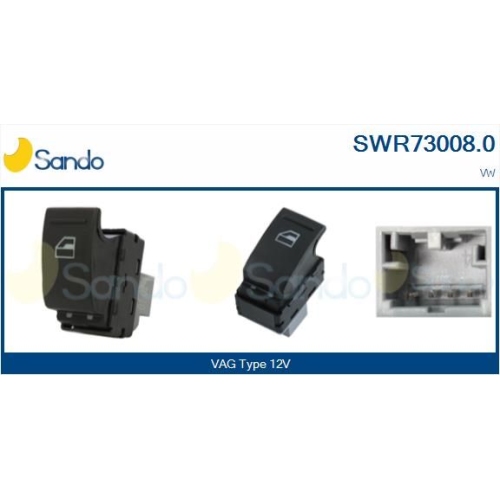 Schalter Fensterheber Sando SWR73008.0 für Vag Beifahrerseitig