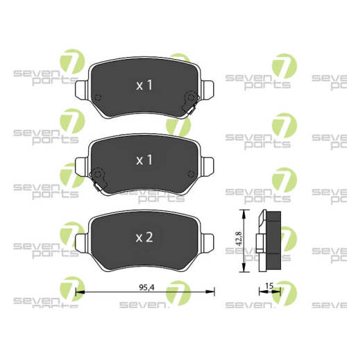Bremsbelagsatz Scheibenbremse 7 Seven Parts SVP21500 f&uuml;r Citro&euml;n Kia Opel