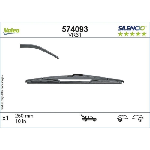 Wischblatt Valeo 574093 Silencio Rear für Toyota Jeep Hinten