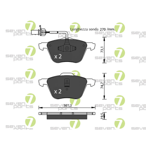 Bremsbelagsatz Scheibenbremse 7 Seven Parts SVP21510 f&uuml;r Audi Ford Seat Skoda VW