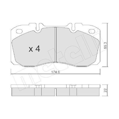 Bremsbelagsatz Scheibenbremse Metelli 22-0268-0 f&uuml;r Iveco Hinterachse