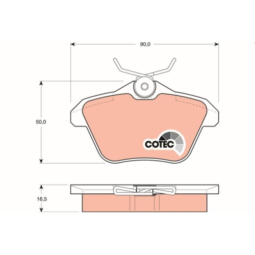 Bremsbelagsatz Scheibenbremse Trw GDB1147 Cotec f&uuml;r Alfa Romeo Fiat Lancia