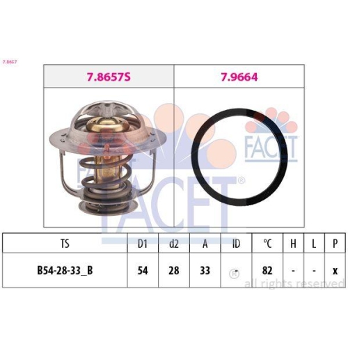 Thermostat K&uuml;hlmittel Facet 7.8657 Made In Italy - Oe Equivalent f&uuml;r Nissan