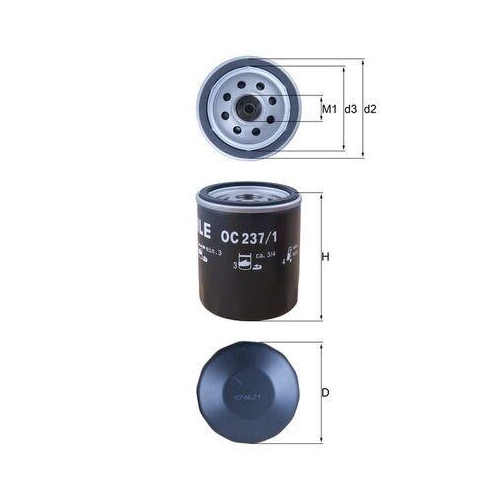 &Ouml;lfilter Mahle OC 237/1 f&uuml;r Ford Gmc MG Renault Rover General Motors Ldv