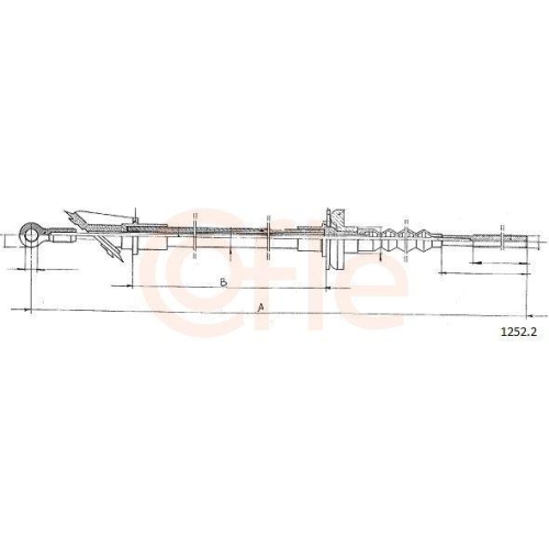 Seilzug Kupplungsbet&auml;tigung Cofle 1252.2 f&uuml;r Fiat