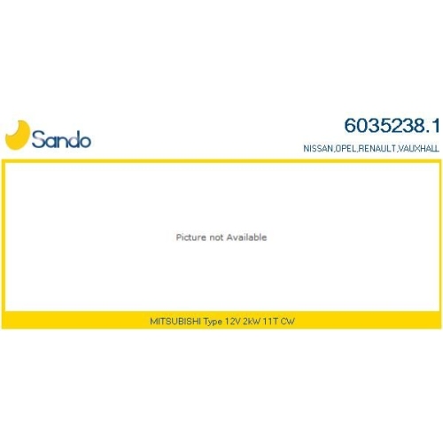 Starter Sando 6035238.1 für Mitsubishi Nissan Renault