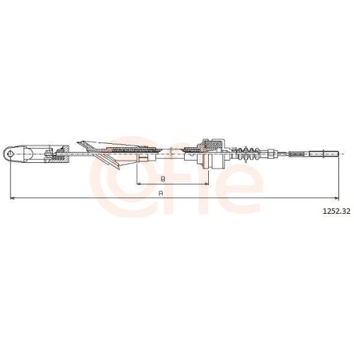 Seilzug Kupplungsbet&auml;tigung Cofle 1252.32 f&uuml;r Fiat