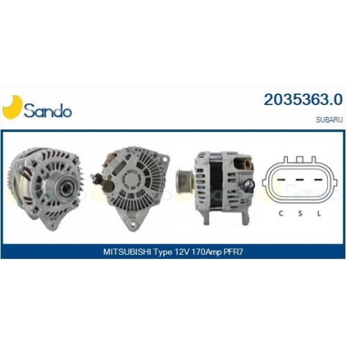 Generator Sando 2035363.0 f&uuml;r Mitsubishi Subaru
