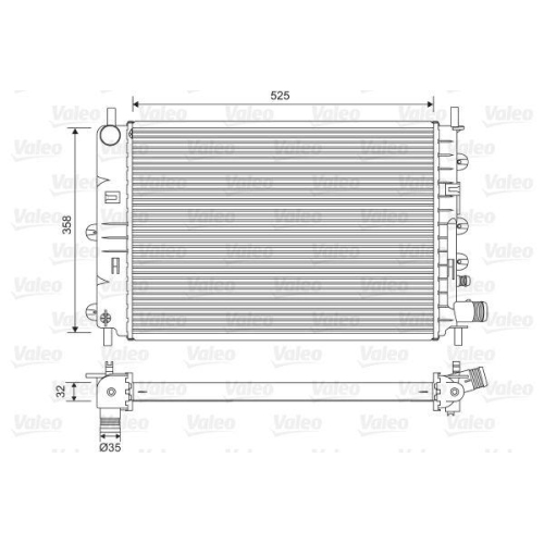 Kühler Motorkühlung Valeo 731300 für Ford Für Fahrzeuge Ohne Klimaanlage