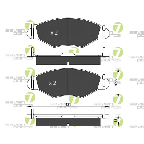 Bremsbelagsatz Scheibenbremse 7 Seven Parts SVP21630 f&uuml;r Citro&euml;n Opel Peugeot