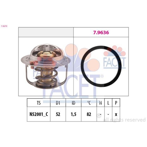 Thermostat K&uuml;hlmittel Facet 7.8679 Made In Italy - Oe Equivalent f&uuml;r Fiat Subaru
