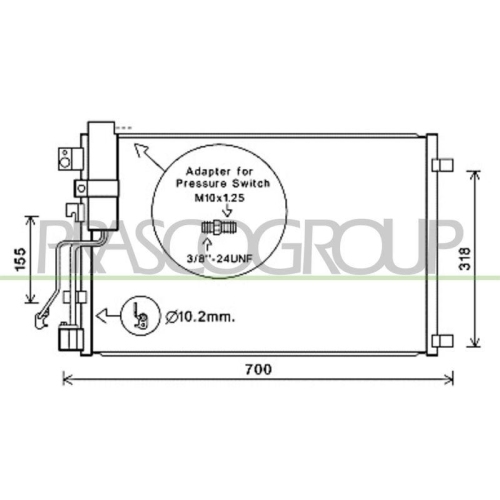 Kondensator Klimaanlage Prasco DS710C002 Prascoselection f&uuml;r Nissan
