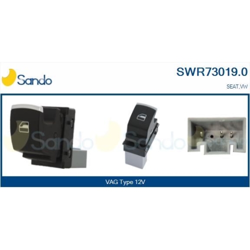 Schalter Fensterheber Sando SWR73019.0 für Vag Beifahrerseitig