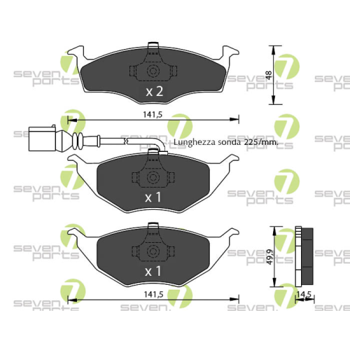 Bremsbelagsatz Scheibenbremse 7 Seven Parts SVP20531 für Audi Seat Skoda Vag VW