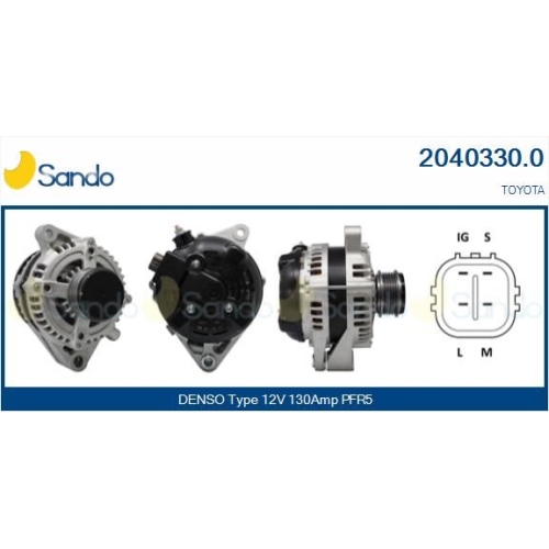 Generator Sando 2040330.0 f&uuml;r Toyota