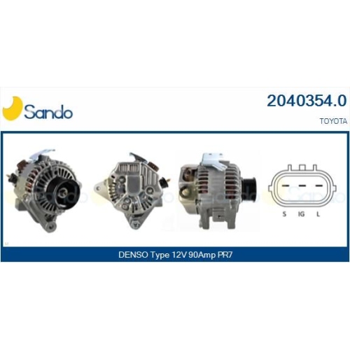 Generator Sando 2040354.0 f&uuml;r Toyota